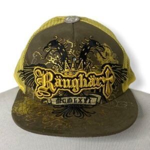 Ranghart Men's Snapback Hat Brown and Yellow Adjustable Adult One Size